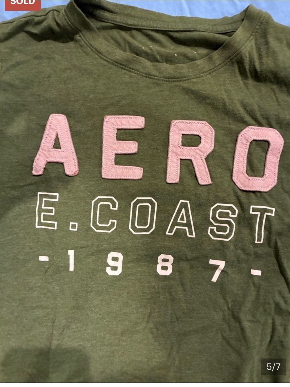Aeropostale Women's 9 Short Sleeve Tee Bundle Black,Burgundy, Pink, Green,Gray - Picture 11 of 13